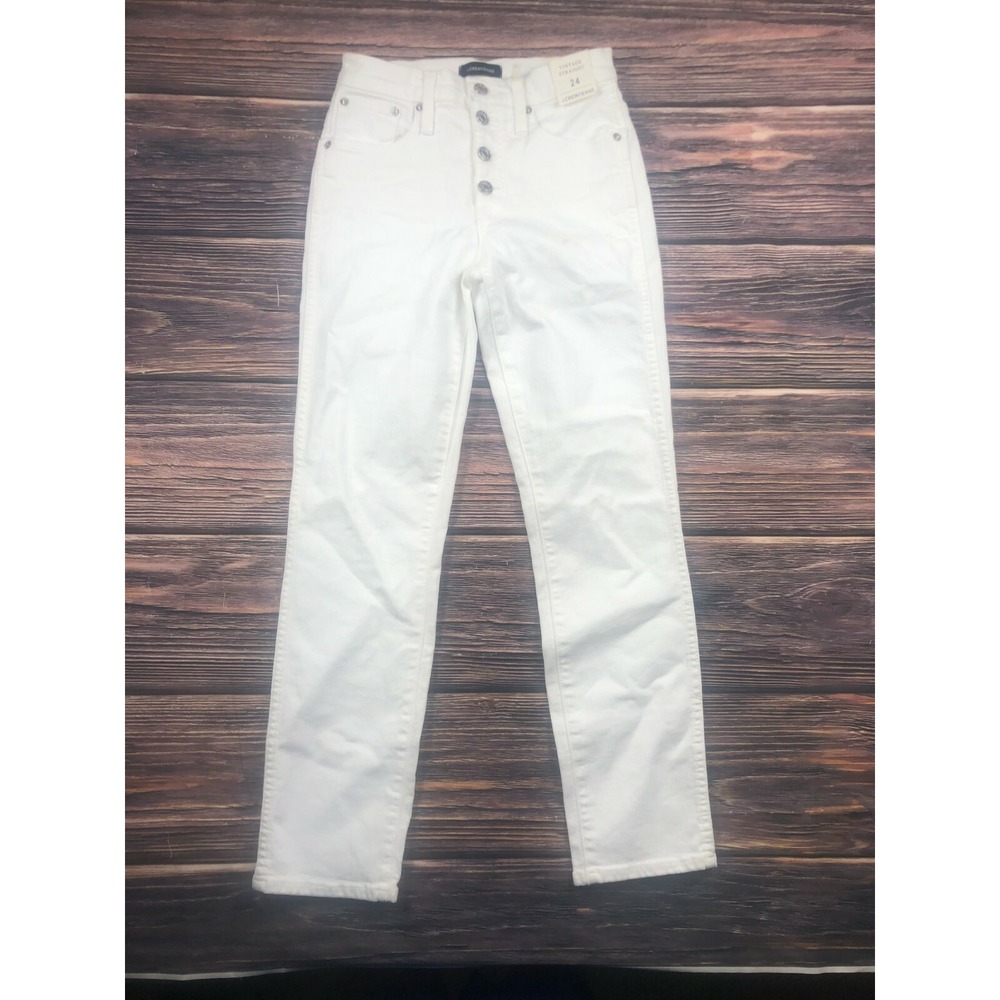 J Crew Womens Size 24 White 10"‎ Vintage Slim Straight Denim Jeans l4729